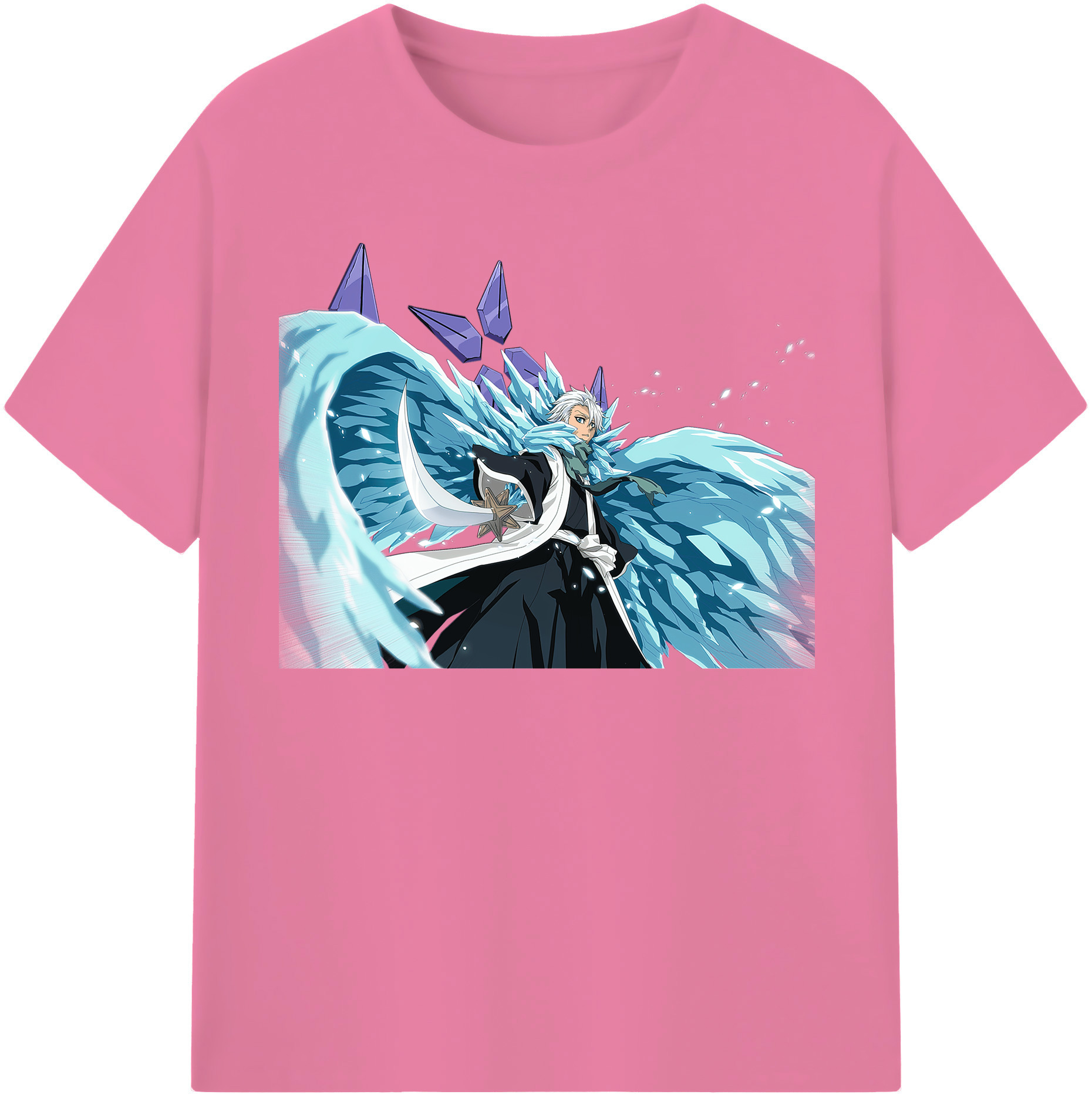 （画像用） ブリーチ 日番谷冬獅郎（ひつがや とうしろう） BLEACH Hitsugaya Toushirou 綿100％半袖Tシャツ（フロントプリント）